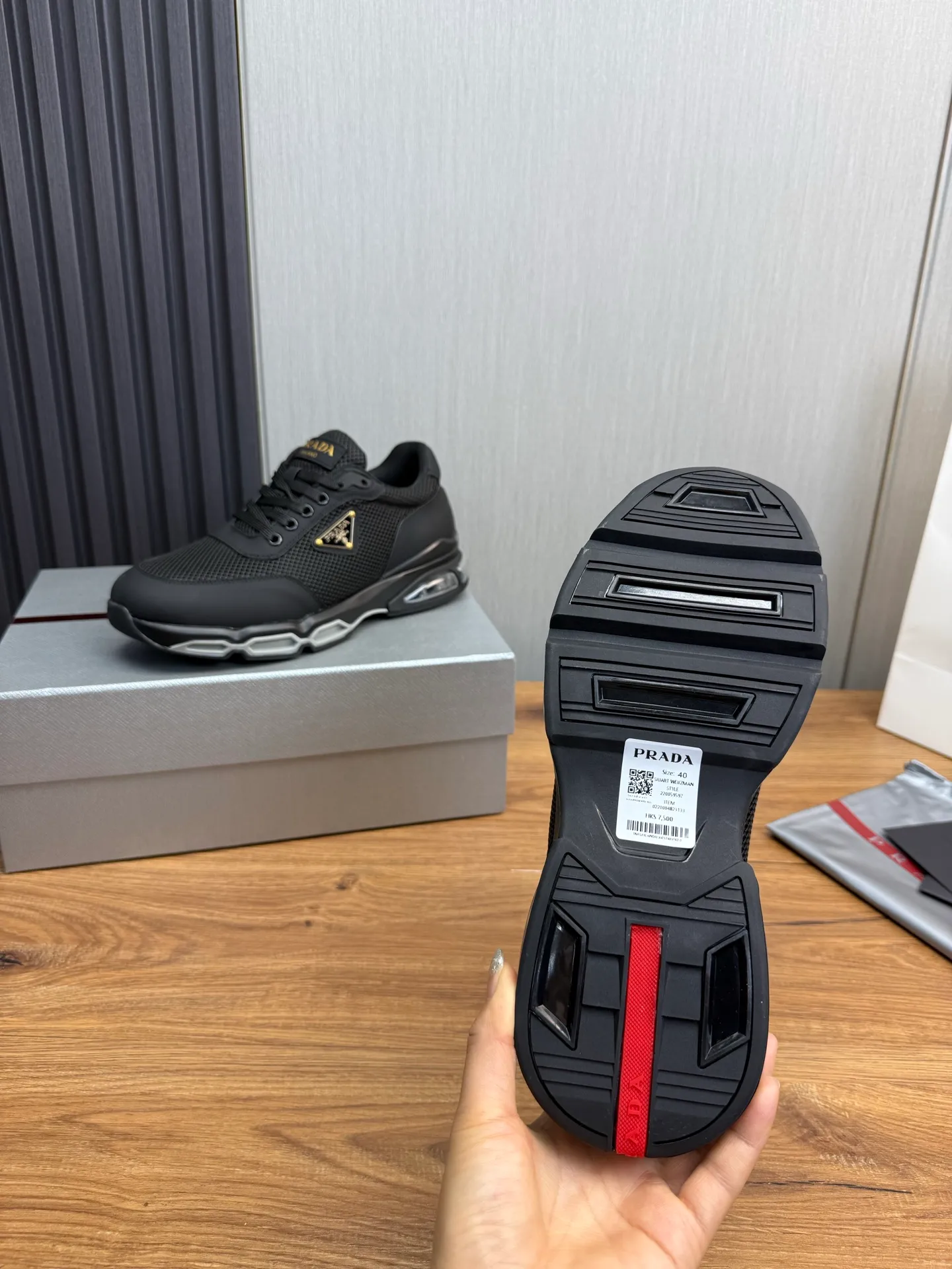 Men's shoes 💰640💰 [PRADA] Men's shoes are popular in the counter, high-quality shipments ✔️Official website synchronization, original cowhide with mesh surface + cowhide lining, 1⃣️:1⃣️reproduction, original air cushion original bottom, 38-45 (customized at 45)